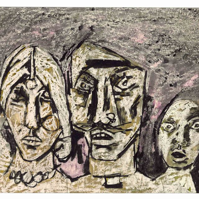 Maqbool Fida Husain — Без названия (Три головы)