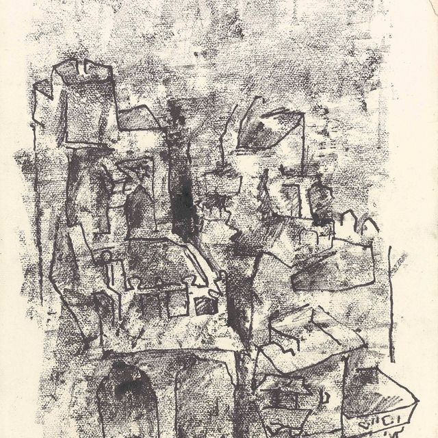Maqbool Fida Husain — Без названия (Пейзаж)