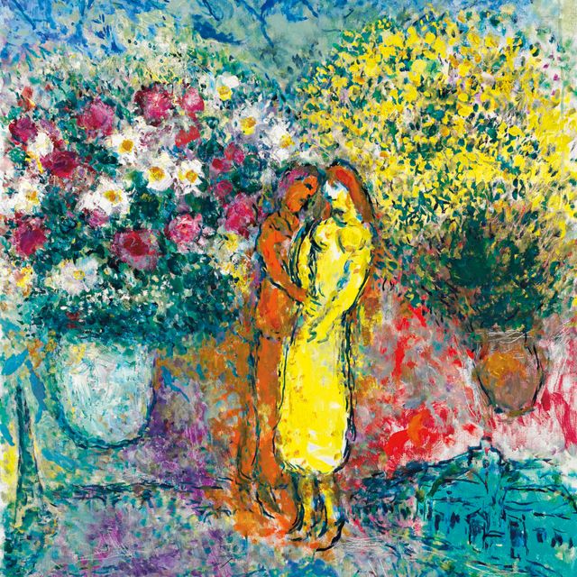 Marc Chagall — Пара из двух букетов