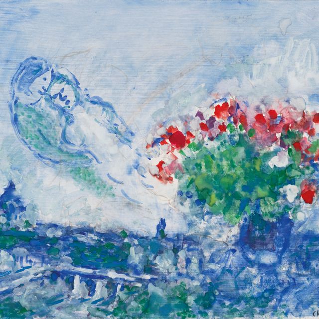 Marc Chagall — Любовь и букет цветов