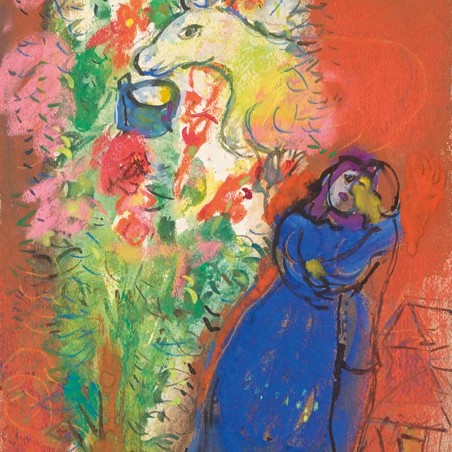 Marc Chagall — Ночь в синеве и любви к дереву, ночью