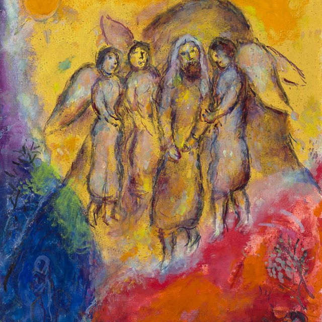 Marc Chagall — Абрахам возвращается к трем ангелам