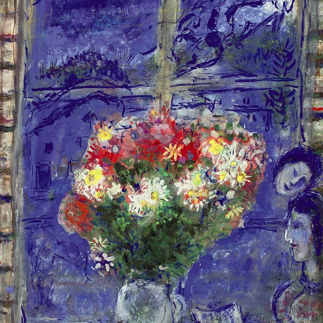 Marc Chagall — Роковая девушка, прячущаяся за окном в Сильсе