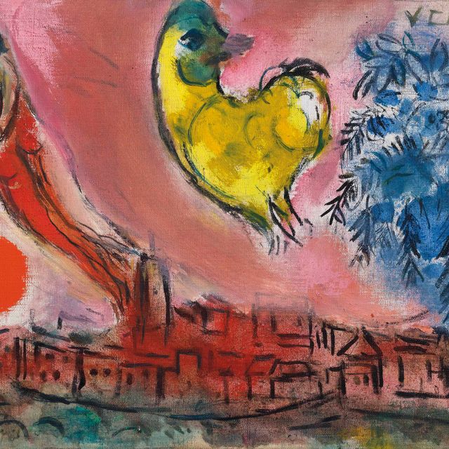 Marc Chagall — Желтый котелок на берегу реки Ванс