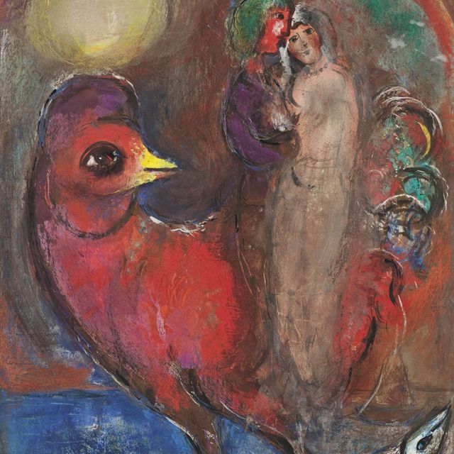 Marc Chagall — Красная шапочка на берегу моря или красная шапочка и любовь