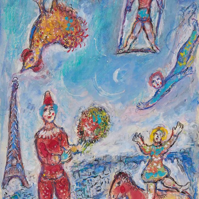 Marc Chagall — Цирк в голубом небе Парижа, эскиз