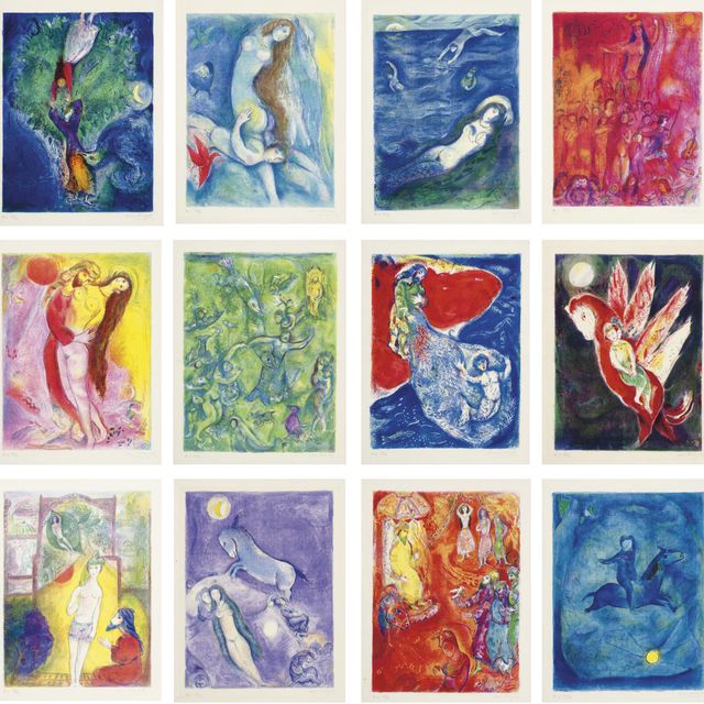 Marc Chagall — Четыре сказки из "Тысячи и одной ночи", "Пантеон Букс", Нью-Йорк, 1948 (Мурло, 36-48; Крамер, 18)