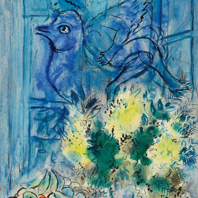 Marc Chagall — Кок и анж на десерт из цветов и фруктов