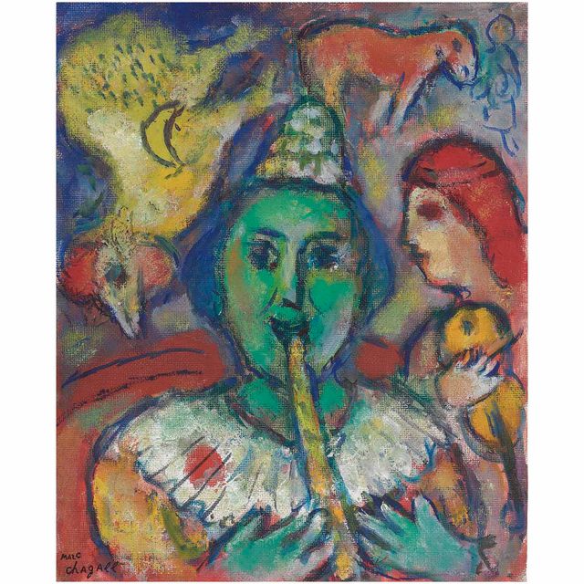 Marc Chagall — Клоун-флейтист с коком