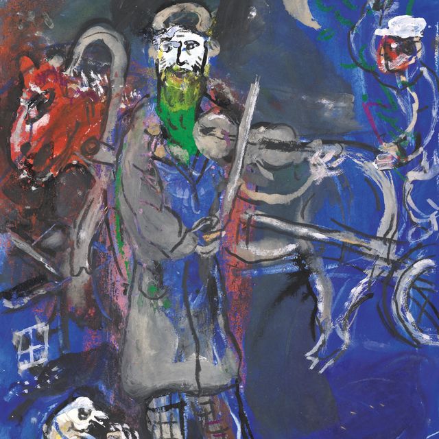 Marc Chagall — Виолонистка с барби, вернувшейся с голубым сердцем