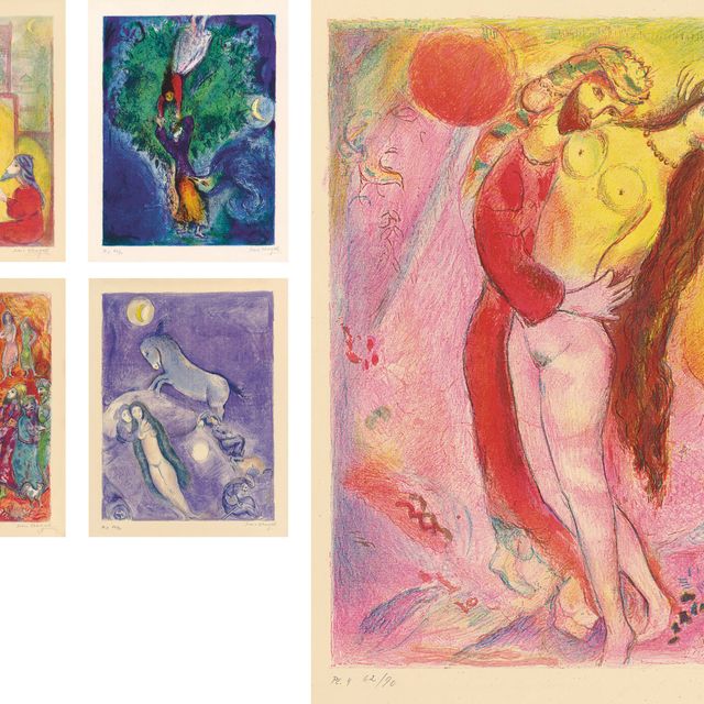 Marc Chagall — Четыре сказки из "Тысячи и одной ночи", "Пантеон Букс", Нью-Йорк, 1948 (Мурло, 36-47; Крамер, 18)