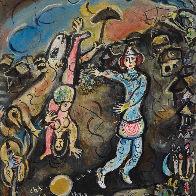 Marc Chagall — Цирк в черном свете