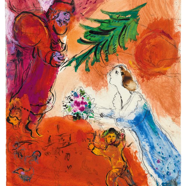 Marc Chagall — Ноэль Ноэль с нежным румянцем на свидании с красавицей