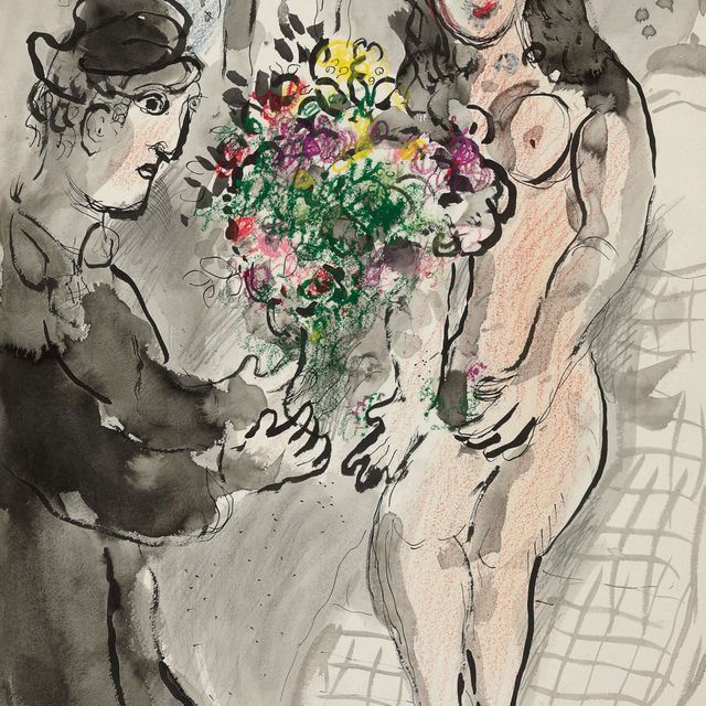 Marc Chagall — Любовь с букетом