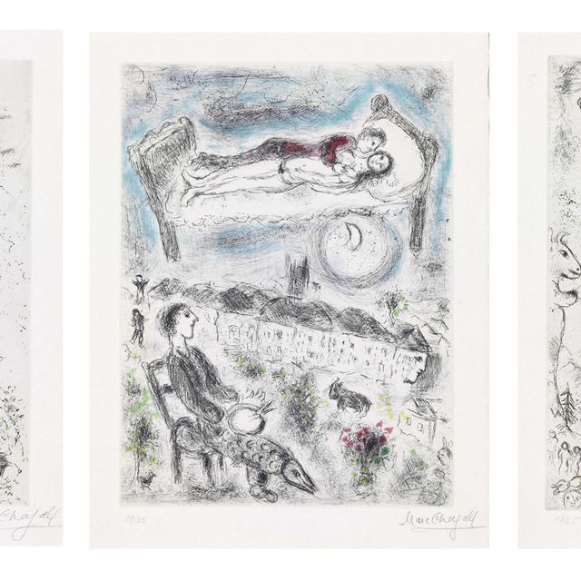 Marc Chagall — Луи Арагон, "Обморок, когда люди выбирают без страха смерти", главный редактор, Париж, 1976 (С. книги 99)