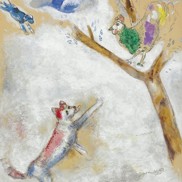 Marc Chagall — Кот и Ренар (Басни Лафонтена)
