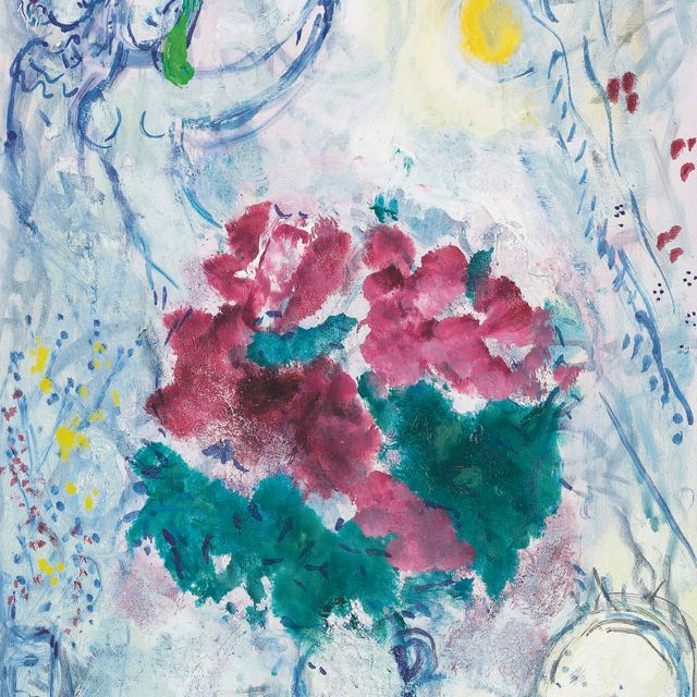 Marc Chagall — Танец с розовым букетом