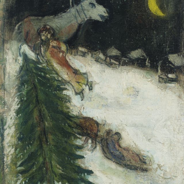 Marc Chagall — Сцена в деревне с обитателем
