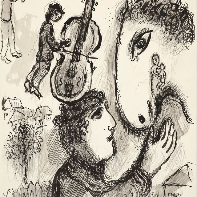Marc Chagall — Диалог между двумя профилями