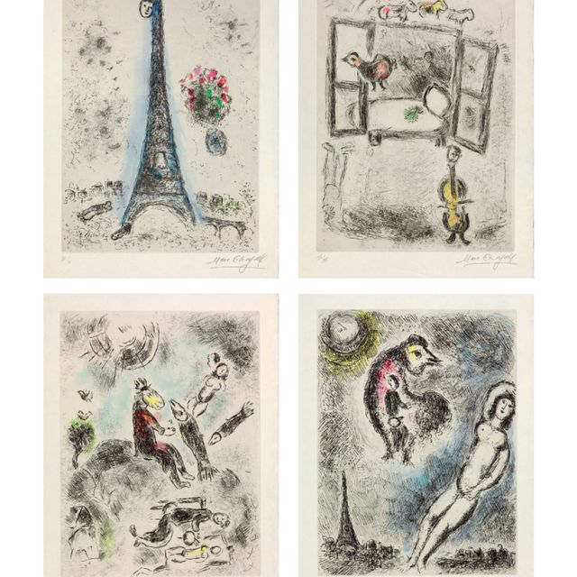 Marc Chagall — Луи Арагон, "Обморок, когда люди выбирают без страха смерти", главный редактор, Париж, 1976 (С. книги 99)