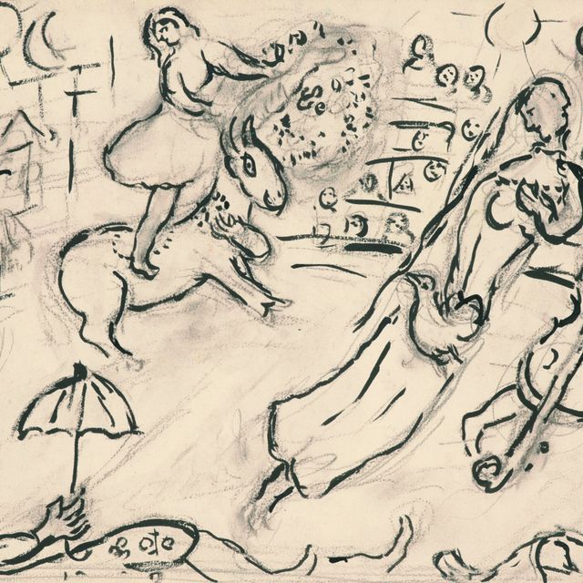Marc Chagall — Этюд для "Комедии дель Арте" (для фойе театра Франкфурта)