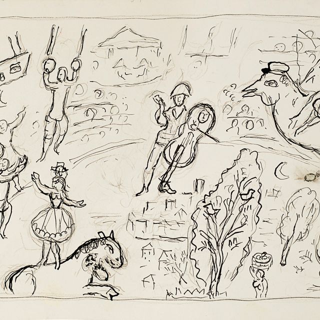 Marc Chagall — Этюд для "Комедии дель Арте" (для фойе театра Франкфурта)
