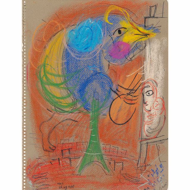 Marc Chagall — Ле-кок а-ля Эйфелева башня