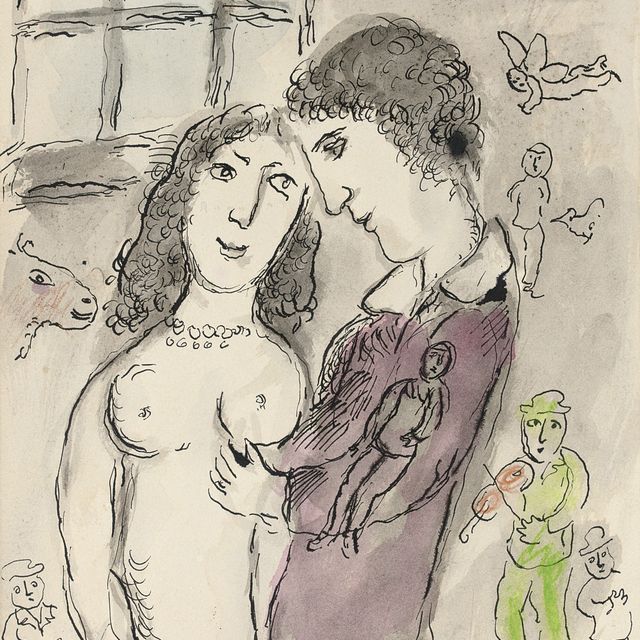 Marc Chagall — Любовный роман у окна