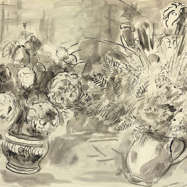 Marc Chagall — Вазы с цветами на столе