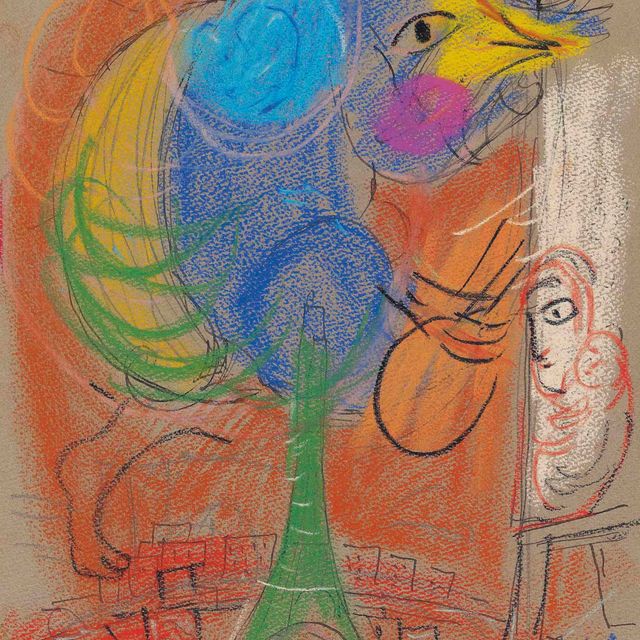 Marc Chagall — Ле-кок а-ля Эйфелева башня