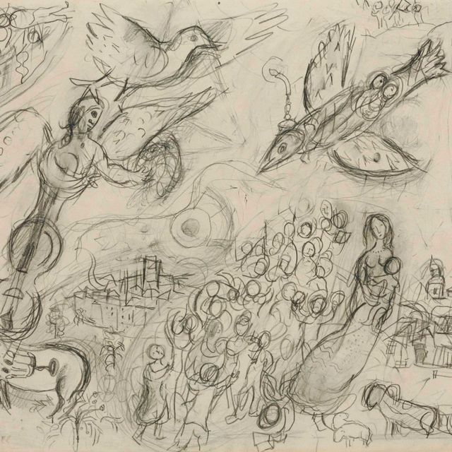 Marc Chagall — Этюд для жен вояжа
