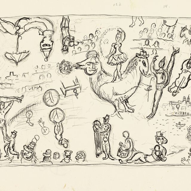Marc Chagall — Эскиз для "Комедии дель Арте" (для фойе театра Франкфурта)