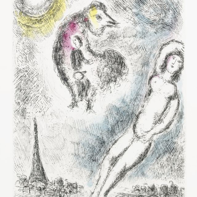 Marc Chagall — Луи Арагон, "Обморок, когда люди выбирают без страха смерти", главный редактор, Париж, 1976 (С. книги 99)