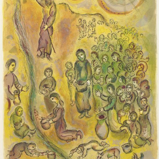 Marc Chagall — "История исхода", Париж и Нью-Йорк, Леон Амиэль, 1966 (Т. 444-67; С. 64)