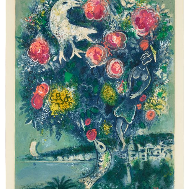 Marc Chagall — Настоящий букет из роз, привезенный из Ниццы и Лазурного берега