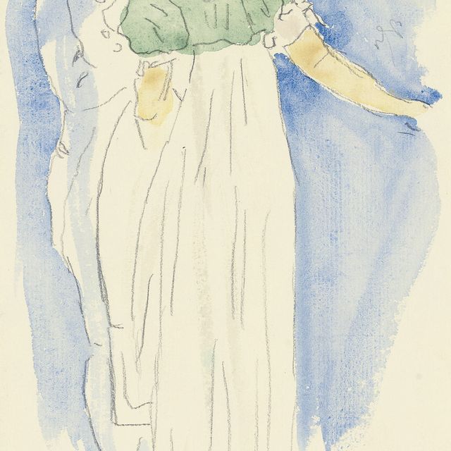 Marc Chagall — Романтическая пара, этюд по костюмам для балета оперы "Нидзинская"