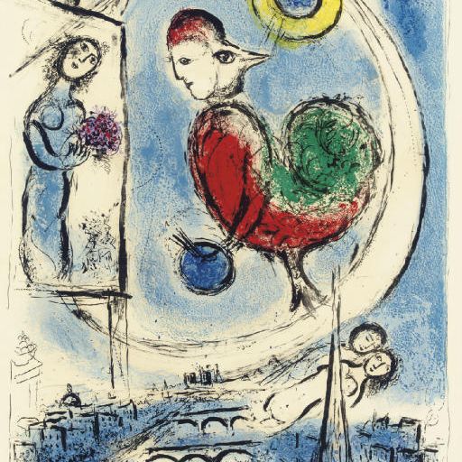 Marc Chagall — Петух над Парижем (M. 223)