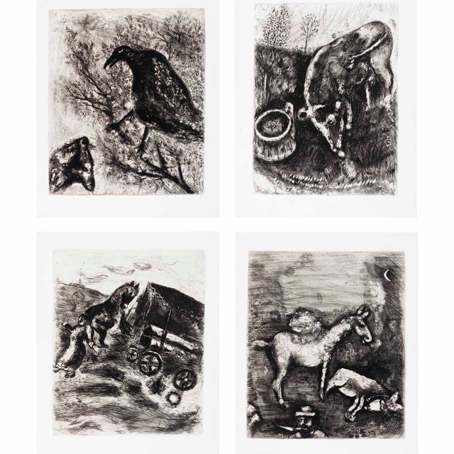 Marc Chagall — Жан де Лафонтен, "Басни", Париж, издательство "Tériade Editeur", 1952