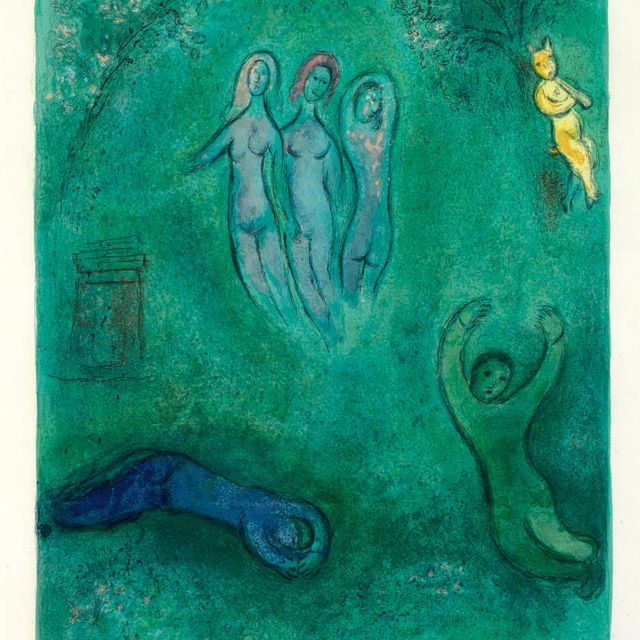 Marc Chagall — Рассказ о Дафнисе и нимфах из "Дафниса и Хлои" (М. 325; см. С. книги 46)