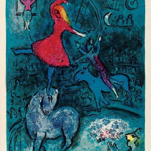 Marc Chagall — Одна пластина из Le Cirque (М. 493; ср. С. books 68)