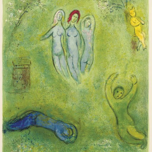 Marc Chagall — "Сон Дафниса и нимфы" из "Дафниса и Хлои" (м. 325, см. кн. 46)