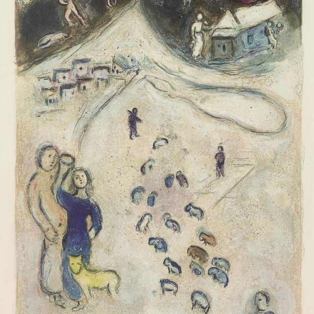 Marc Chagall — Зима, из книги "Дафнис и Хлоя" (М. 333; ср. С. книги 46)