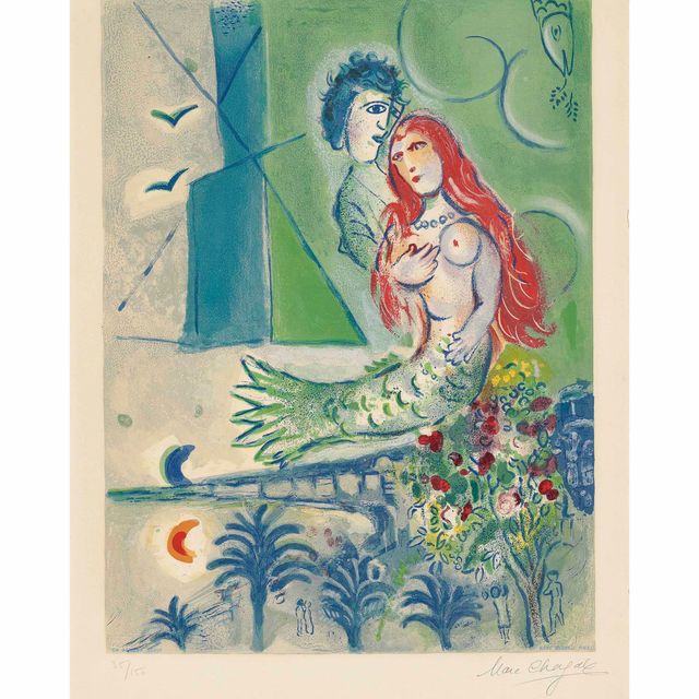 Marc Chagall — Сирена с поэтом из Ниццы и Лазурного берега
