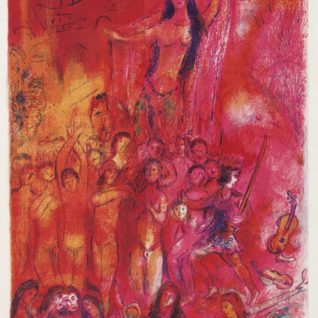 Marc Chagall — Иллюстрация 2, отрывок из четырех сказок "Тысячи и одной ночи" (Мурло 37; см. С. книги 18)