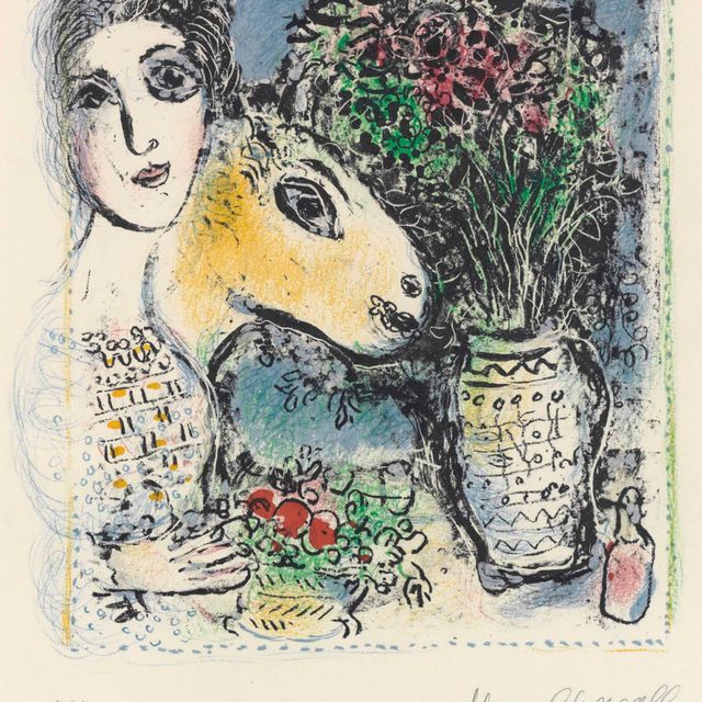 Marc Chagall — Женская корзинка с фруктами (Mourlot 662)