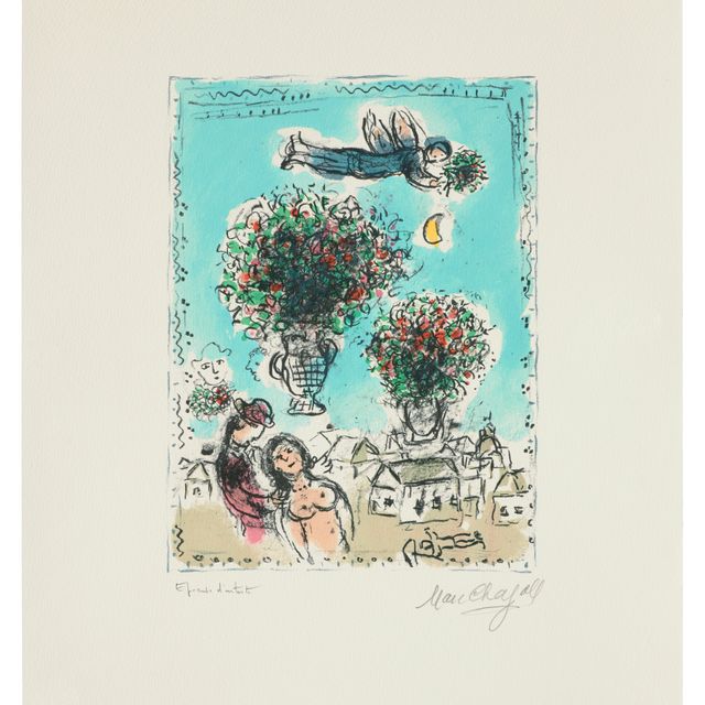Marc Chagall — Букеты в голубом цвете