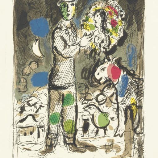 Marc Chagall — Крестьянин с букетом (M. 550)