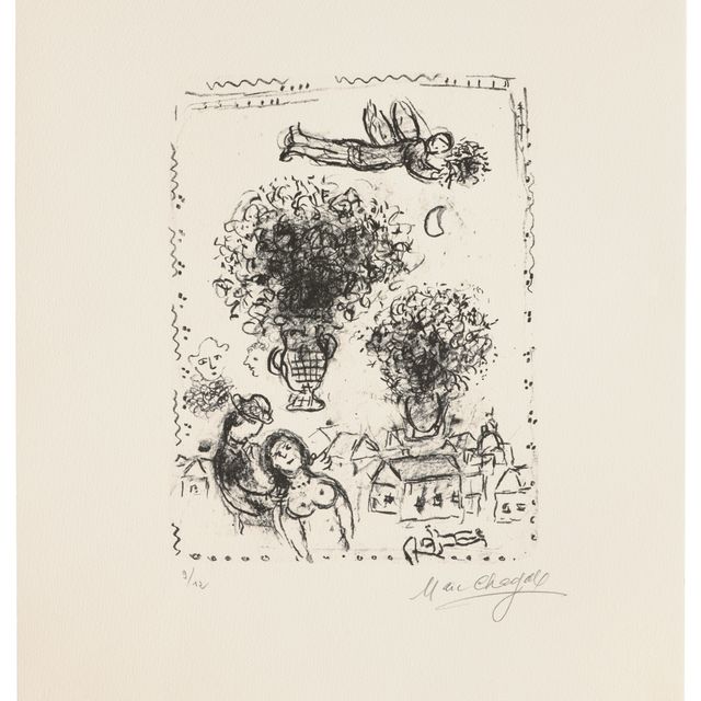 Marc Chagall — Букеты в голубом цвете