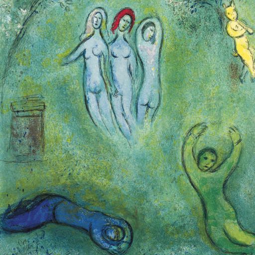 Marc Chagall — Рассказ о Дафнисе и нимфах из "Дафниса и Клоэ" (М. 325; ср. С. Книги 46)
