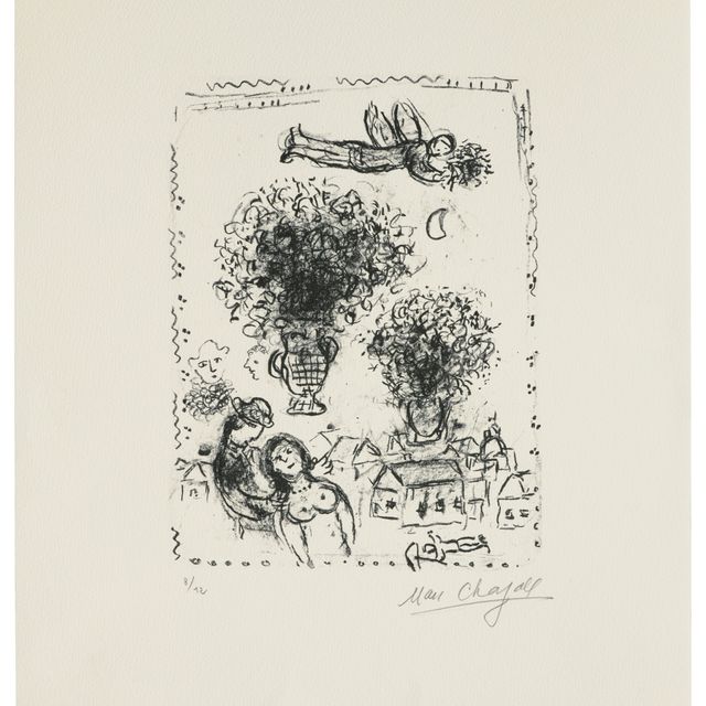 Marc Chagall — Букеты в голубом цвете